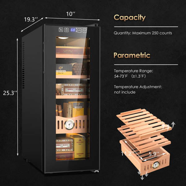 LINKEWODE 35L Electric Cigar Humidor with Cooling and Heating Function
